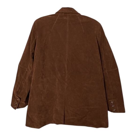 Free People Paper Cut Vegan Suede Blazer Jacket Women’s Small Brown Casual NEW - Picture 4 of 9